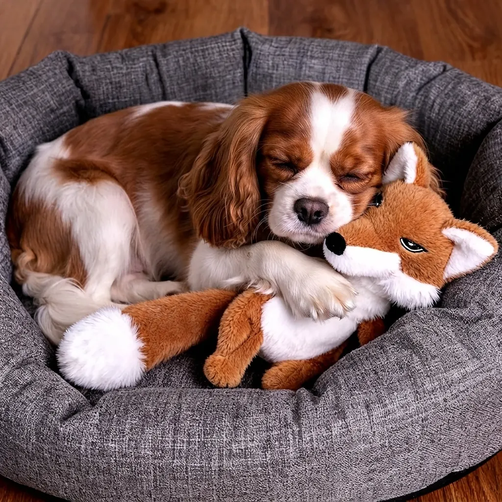 Fox squeaky plush dog toy