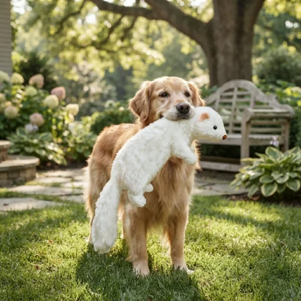 Goose feather chew toy for dogs