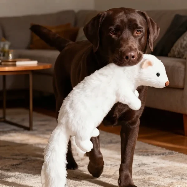 Interactive goose feather dog toy